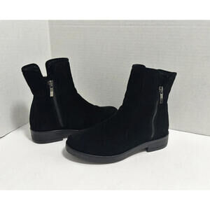 Stefano Gamba Italy Shearling-Lined Boots Women's Black Suede Zipper Size 37 / 7